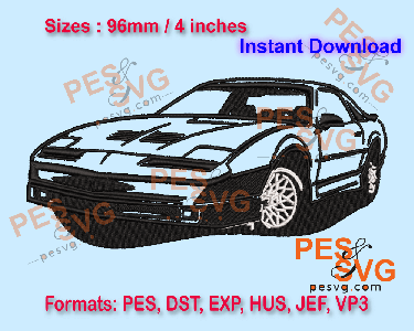 Third Generation Pontiac Firebird Car Machine Embroidery Digital Design