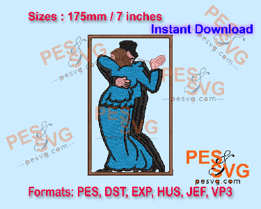 Couple Dancing Machine Embroidery Digital Design