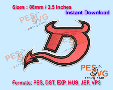 Evil "D" logo Machine Embroidery Digital Design