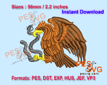 Eagle Eating a Snake Machine Embroidery Digital Design
