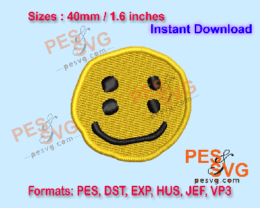 Simile Face Emoji Machine Embroidery Digital Design