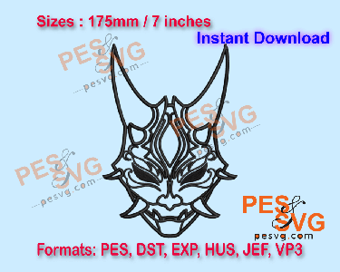 Xiao Mask Applique Machine Embroidery Digital Design
