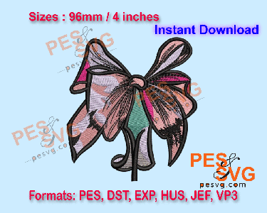 Large Bow Embroidery Machine Embroidery Digital Design