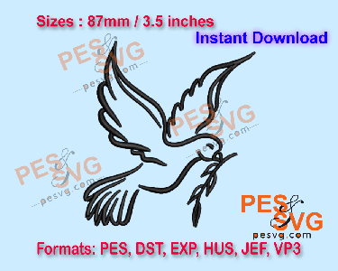 Dove Of Peace Machine Embroidery Digital Design