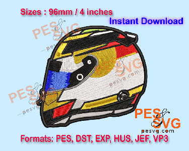 Sergio Perez 2022 Formula 1 F1 Helmet Machine Embroidery Digital Design