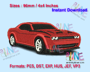 Dodge Challenger Car Machine Embroidery Digital Design