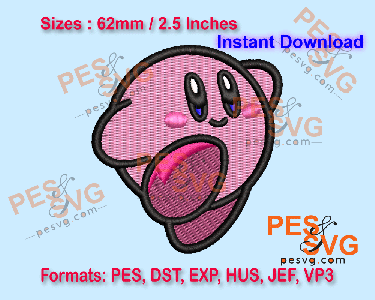 Kirby Machine Embroidery Digital Design