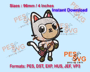 Pandy Paws from Gabby's Dollhouse Machine Embroidery Digital Design