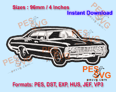 Chevrolet Impala 1967 Car Machine Embroidery Digital Design