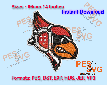 Alton Jr. Redbirds Wrestling Machine Embroidery Digital Design
