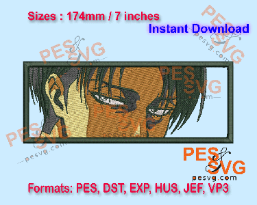 Levi Ackerman Swords Eyes Machine Embroidery Digital Design