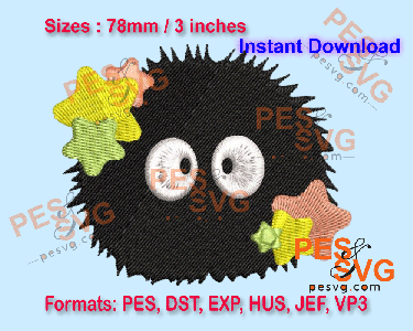 Susuwatari | Soot Sprite Machine Embroidery Digital Design