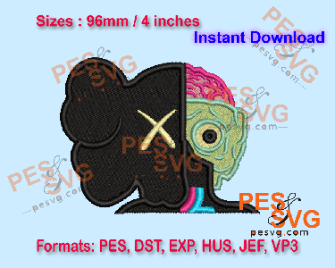 KAWS Iron On Patches Machine Embroidery Digital Design