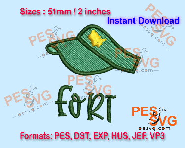 Fort Visor Hat Machine Embroidery Digital Design