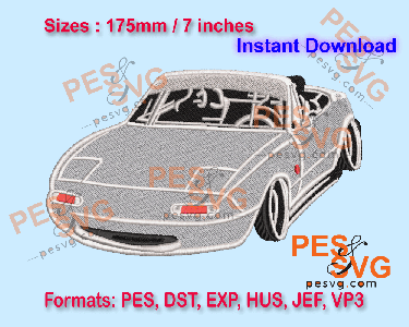 MAZDA MX-5 Car Machine Embroidery Digital Design
