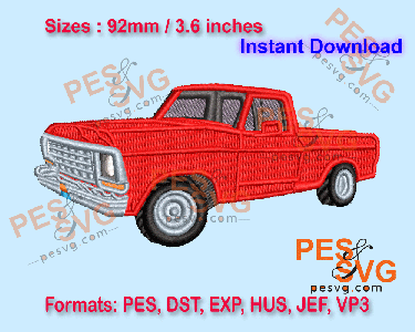 Ford F150 1979 Truck Machine Embroidery Digital Design