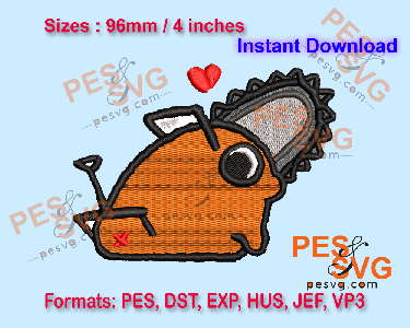Chainsaw Man Pochita Machine Embroidery Digital Design