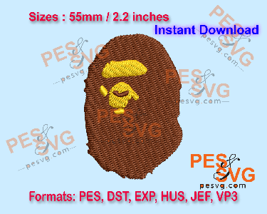 BAPE Head | Bathing Ape Machine Embroidery Digital Design